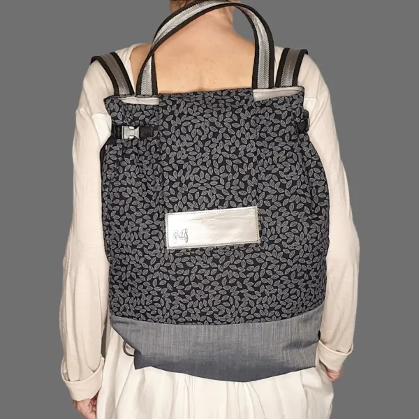 Γυναικεία Χειροποίητο Υφασμάτινο Backpack Γκρι/Ανθρακί - 30040