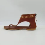 Γυναικεία Χειροποίητα Δερμάτινα Σανδάλια  nude- γκρι. - 20036 - Image 3